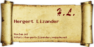 Hergert Lizander névjegykártya